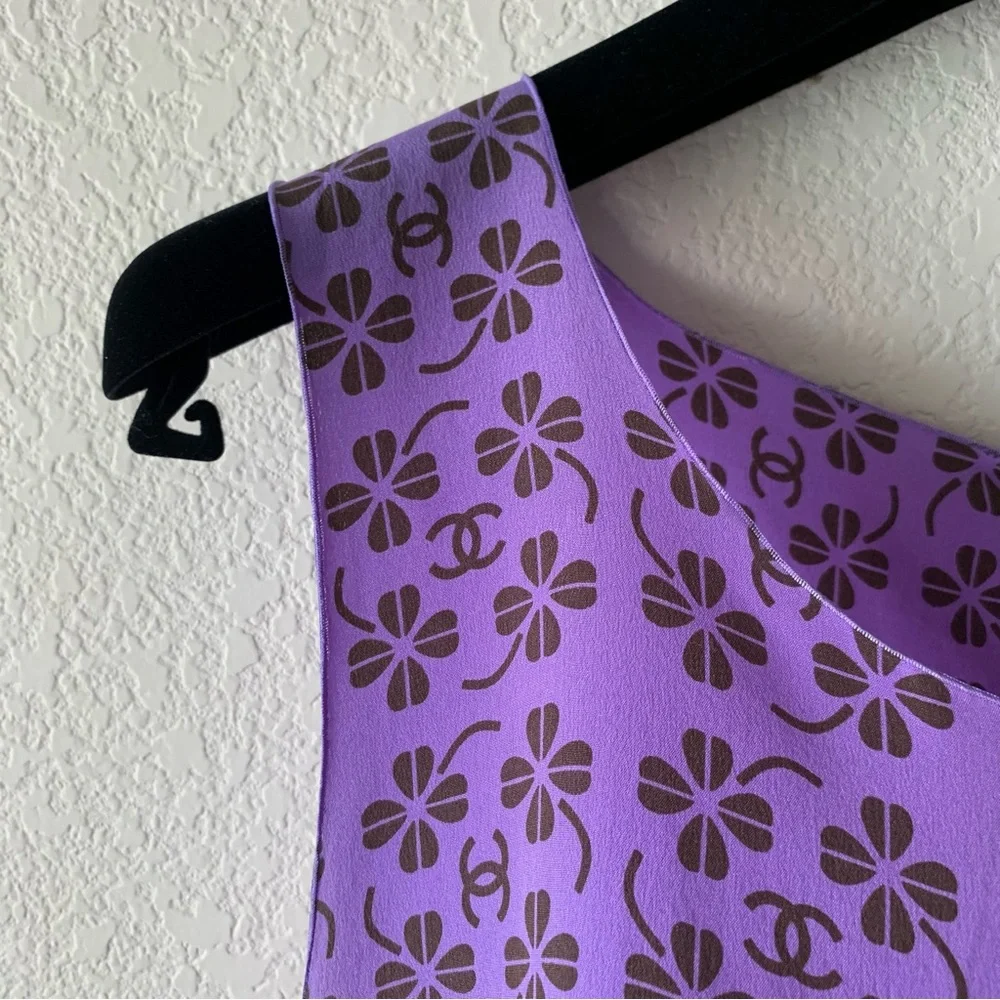 Chanel logo silk blouse